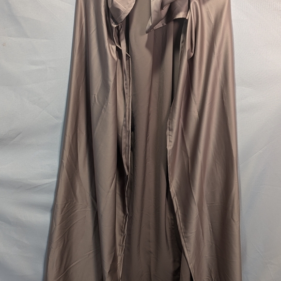 Cape unisex tan long hooded medieval women men Halloween costume - Picture 4 of 6